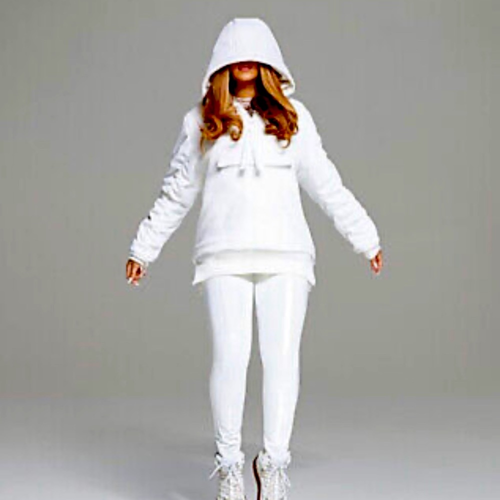 Brand New!! Adidas X Ivy Park White Hooded Fleece Pullover Sz XS